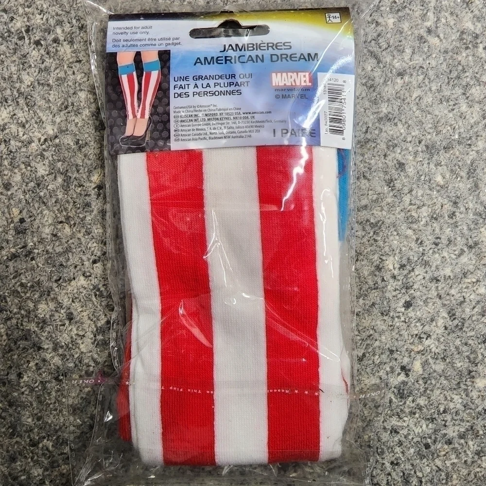 NWT Marvel American Dream Leg Warmers Halloween Costume Cosplay Women's OS New